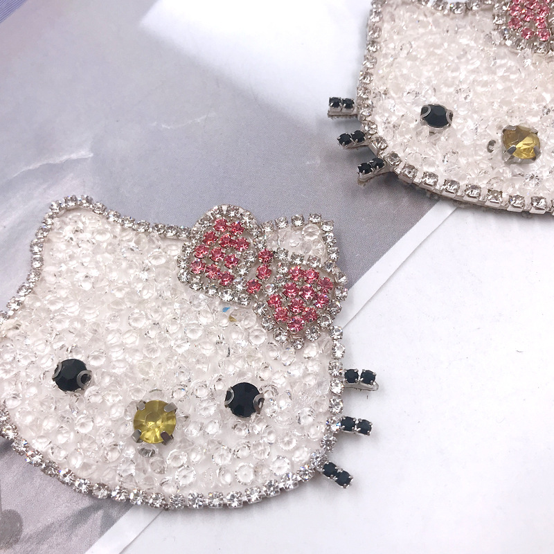 2020新款配件 DIY手工可爱tk猫咪水钻装饰辅料卡通女童鞋花 批发