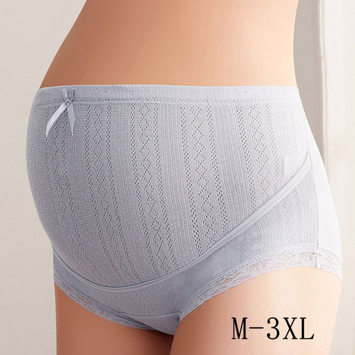 Pregnancy Lace Triangle Panties Pregnant Women's Underwear Hollow Breathable High Waist Adjustable Large Size Cotton Lining 