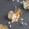 Golden hair accessory for bride, earrings, wedding dress, flowered