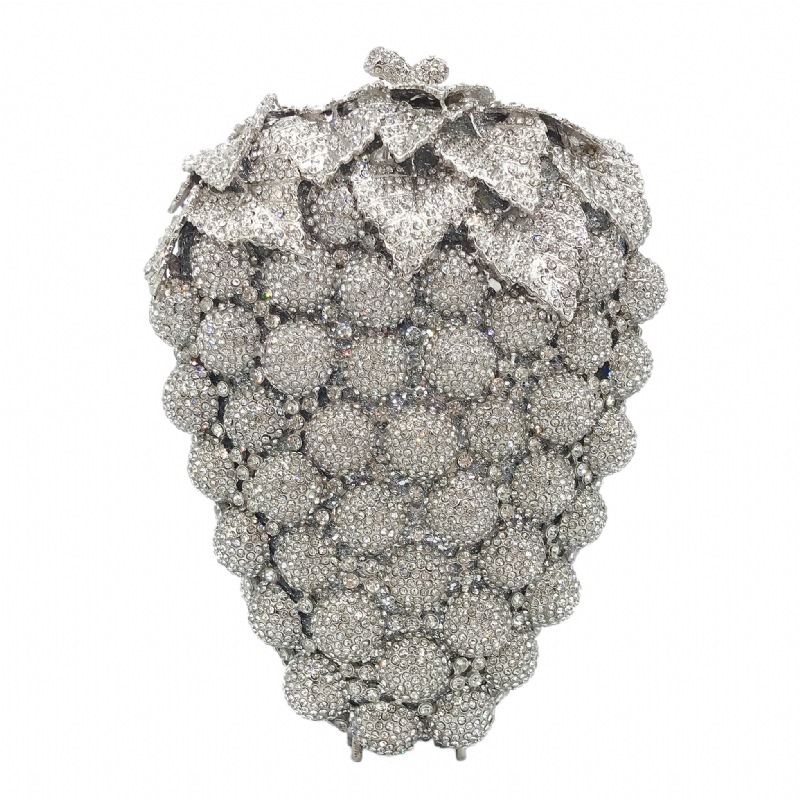 Grape cristal embrague de grape bolsas de cena con diamantes huecos llenos de diamantes vestido de fiesta bolsas de mano