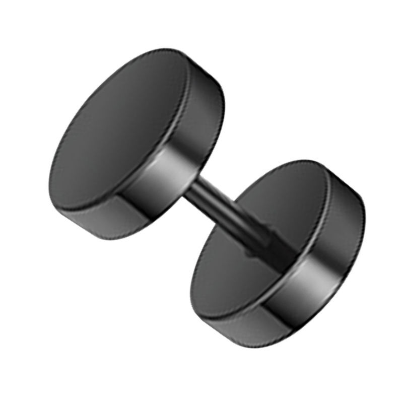 Korean Hip-Hop Popular Barbell Round Cake Ear Expansion Distinctive Boys Double-Sided Ear Clips Clothing Accessories Jewelry Earrings