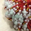 White round beads, red rope bracelet