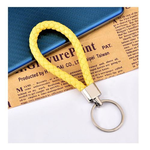 Leather rope key chain woven pu key chain pendant key chain car key chain accessories bag pendant wholesale