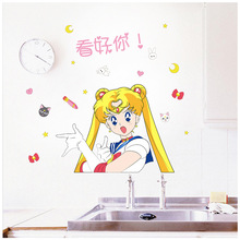 SK31011-SK31019仲兰美少女ins风少女心宿舍奶茶店桌面装饰墙贴画