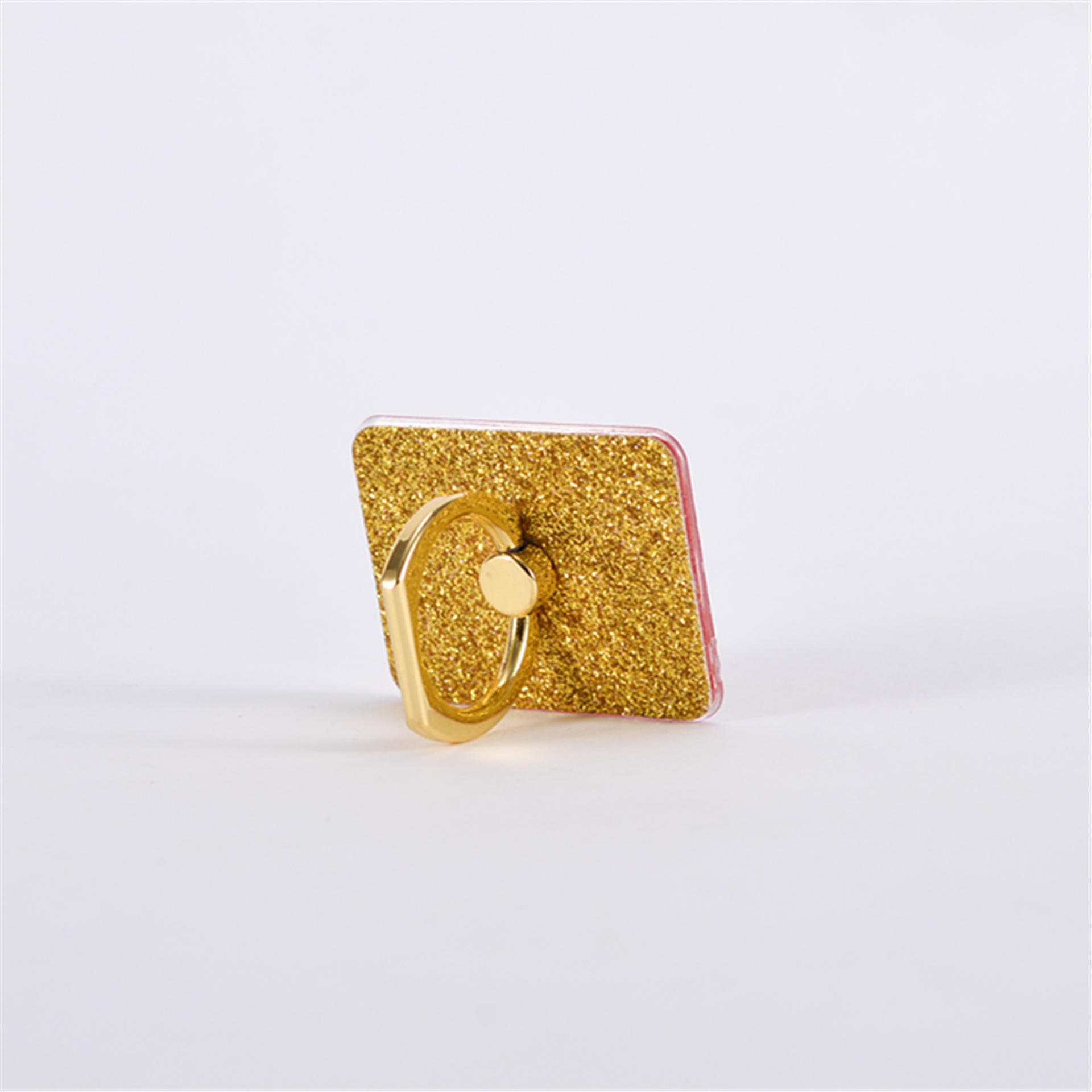 Soporte de teléfono móvil de brillo nuevo soporte de anillo de brillo de acrílico soporte de hebilla de anillo de metal cuadrado galvanizado