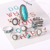 Retro fashionable ring, turquoise set, jewelry, wish, European style