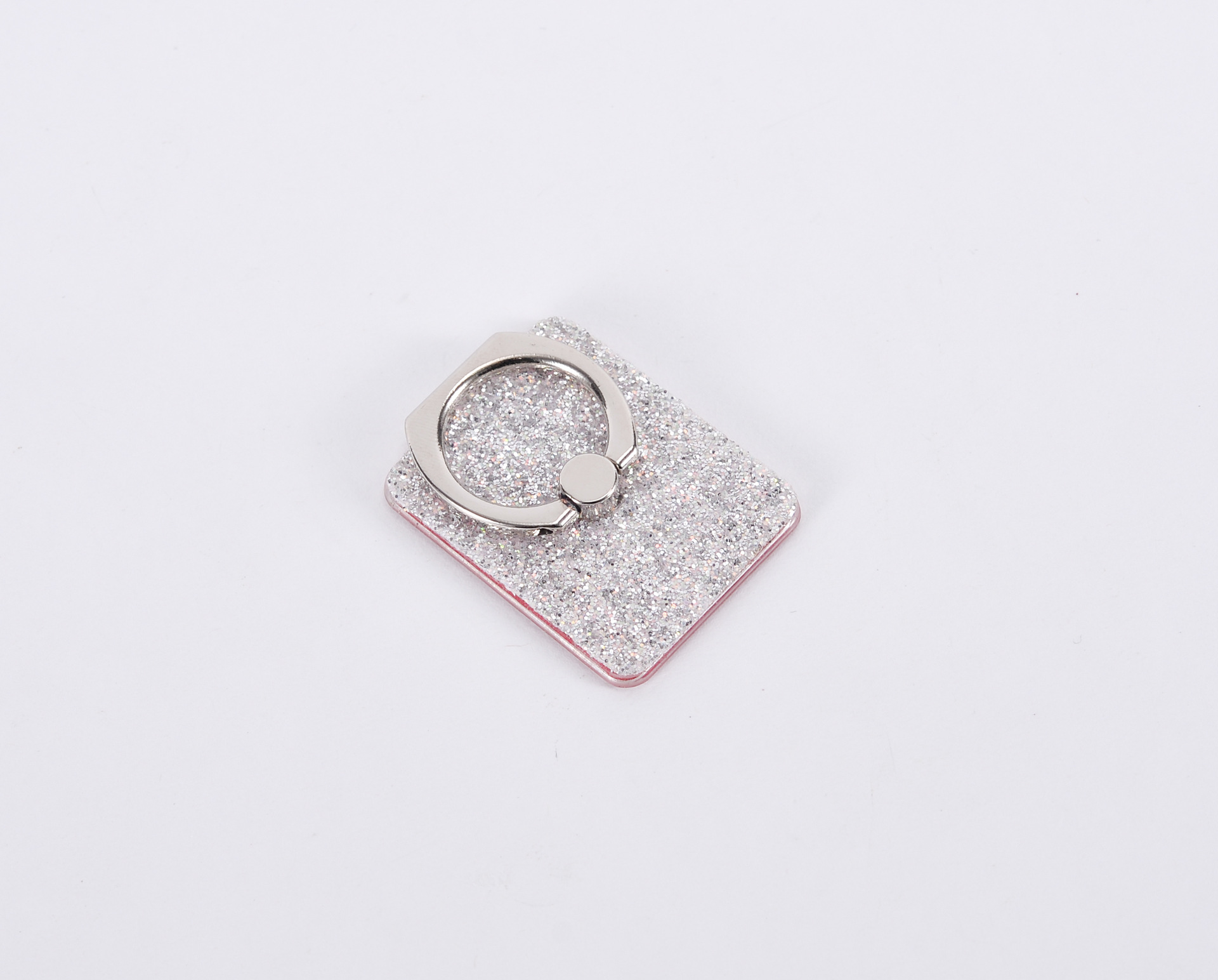 Soporte de teléfono móvil de brillo nuevo soporte de anillo de brillo de acrílico soporte de hebilla de anillo de metal cuadrado galvanizado