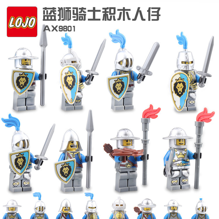 LOJO AX9801 Blue Lion Knight Assembled Building Blocks Toys Middle Ancient Knight Archer Foreign Trade AliExpress LOJO AX9801 Blue Lion Knight Assembled Building Blocks Toys Middle Ancient Knight Archer Foreign Trade AliExpress
