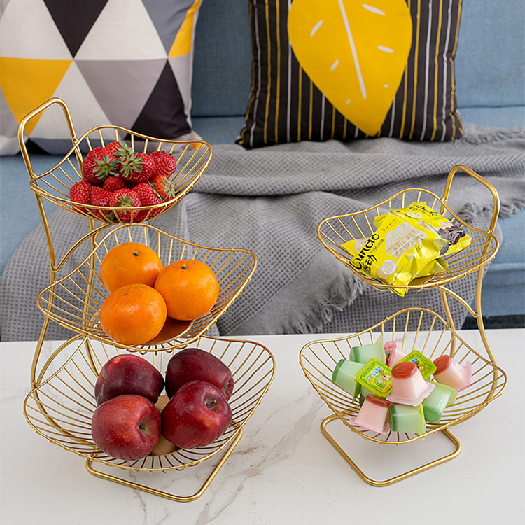 Mesa de café de sala de estar moderna nórdica plato de fruta creativa hogar cesta de frutas de múltiples capas Internet celebridad ins cesta de almacenamiento de aperitivos de múltiples capas