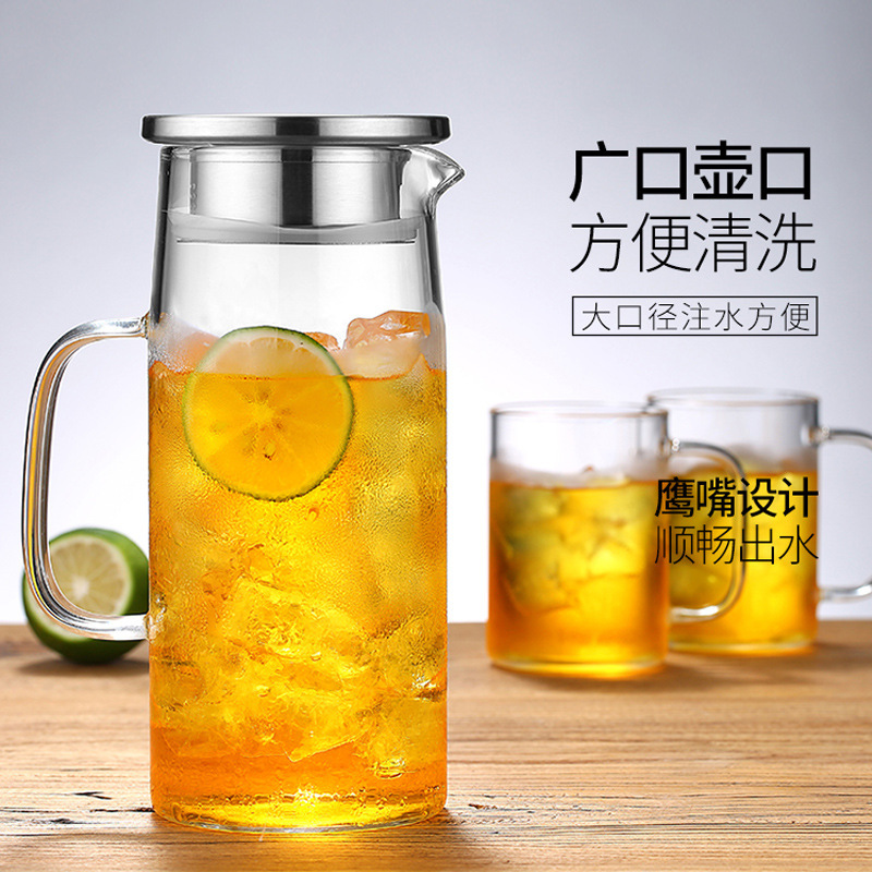 玻璃冷水壶家用耐热大容量果汁壶创意简约凉白开水壶茶壶冷泡水瓶|undefined