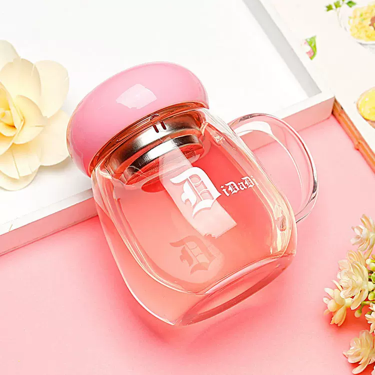 批发花茶杯开业礼品透明创意水杯广告活动地推引流实用杯子