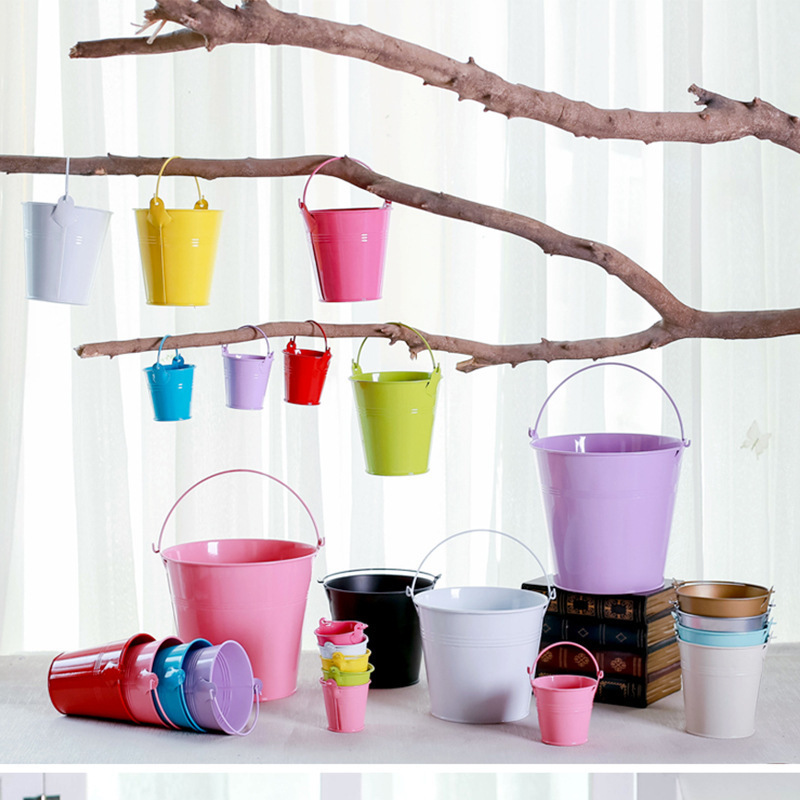 Factory candy color small iron bucket wholesale creative fleshy tin flower pot children's portable bucket Mini small iron bucket Factory candy color small iron bucket wholesale creative fleshy tin flower pot children's portable bucket Mini small iron bucket