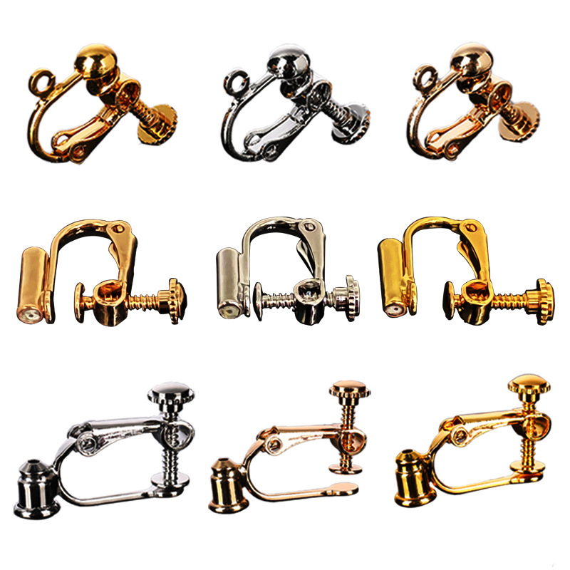 Invisible diy Ear Clip Conversion Accessories Color Retention Electroplated Earrings Without Ear Holes Painless Rotary Screw Ear Clip Converter