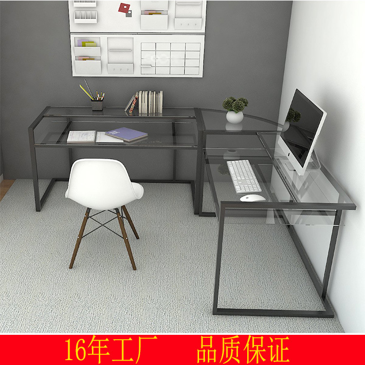 European SimpLe L-shaped SingLe and DoubLe Desk Home Corner Computer Desk Export Office Furniture