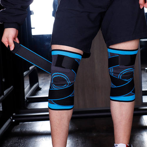 Compression Knee Support with Elastic Bandages, Knitted Breathable Knee Sleeves, Anti-Slip Nylon Bands, 3D Compression Knee Sleeves