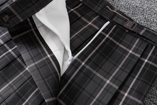 Japanese JK uniform skirt student high waist plaid Japanese pleated skirt pleated skirt smoke gray plaid skirt school uniform skirt