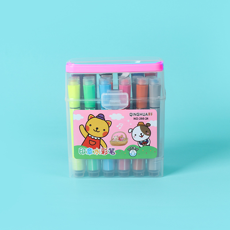 Seal for kindergarten, watercolour, crayons, children's set, Birthday gift, early education