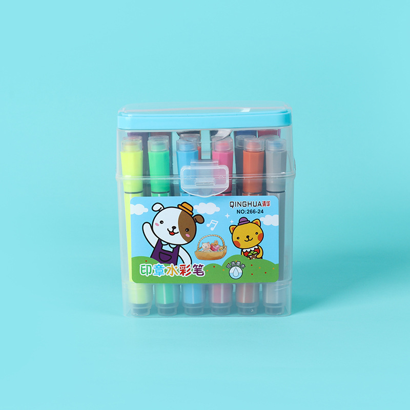 Seal for kindergarten, watercolour, crayons, children's set, Birthday gift, early education