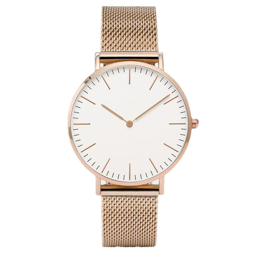 Cross-border trend fashion couple watch men's mesh strap watch men's simple student decoration women's quartz watch wholesale