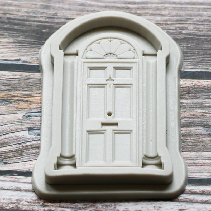 Marco de puerta de estilo europeo marco de fotos ventana molde fondant cake decoración de chocolate molde de silicona decoración de hornear epoxi