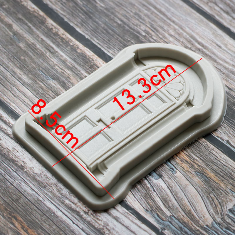 Marco de puerta de estilo europeo marco de fotos ventana molde fondant cake decoración de chocolate molde de silicona decoración de hornear epoxi