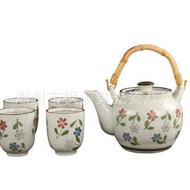 美光烧日韩式釉下彩茶具、手彩茶具、日本茶壶 E441-38