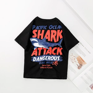 Летняя хлопковая футболка для мальчиков детская одежда подходит для подростков короткий рукав 5-15 лет