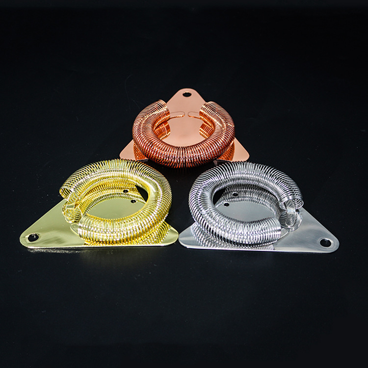 Filtro de hielo triangular de acero inoxidable 304 de la fábrica de Yangjiang, filtro para cócteles, colador de hielo de acero inoxidable