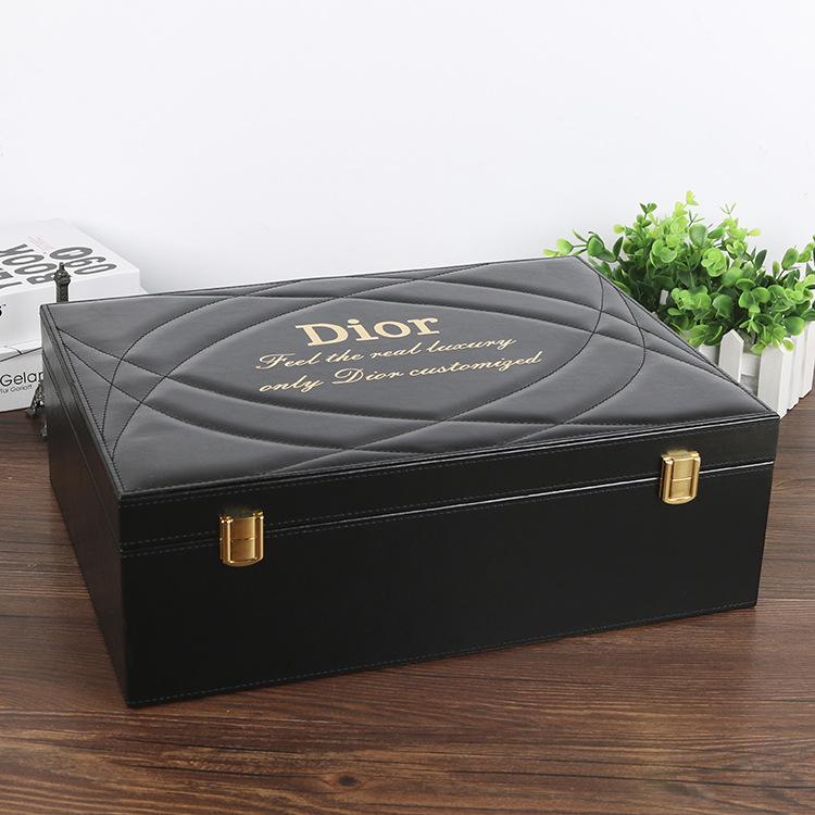 厂家批发烫金皮质交房箱房产交房盒钥匙手提箱精美电动牙刷盒