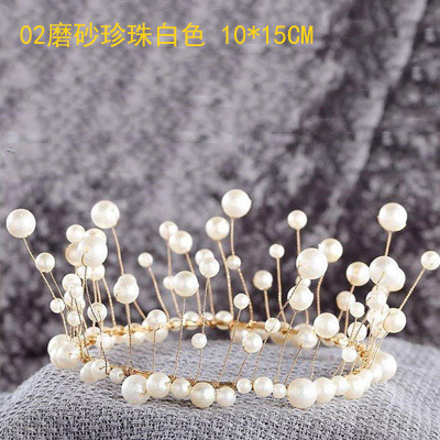 Esmerilado perla corona flor pastel decoración rojo blanco aleación princesa redondo ramo floral material