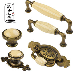 Retro cabinet handles European American ceramic cabinets single hole shoe cabinet drawer small handles round wardrobe door handles