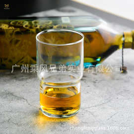 玻璃啤酒杯威士忌杯双节水杯洋酒杯家用一口杯威士忌酒杯印制logo