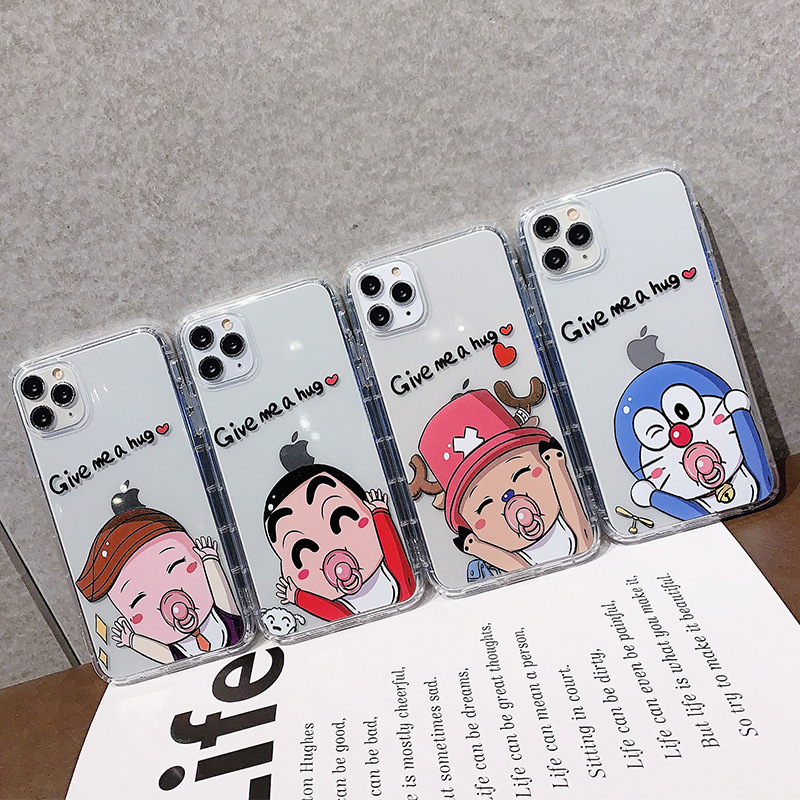 iPhone13Pro Phone Case Transparent 15 Cute Cartoon Suitable for Apple 12 All-inclusive Silicone 14 Creative Drop-resistant