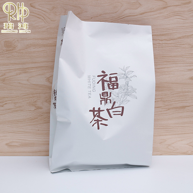 厂家直供铝箔自立自封袋福鼎白茶白牛皮包装袋茶叶袋批发