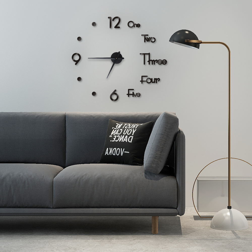 Tiktok mismo Punch-libre etiqueta de la pared reloj DIY estilo europeo simple reloj mudo hogar sala de estar estudio dormitorio Reloj de pared