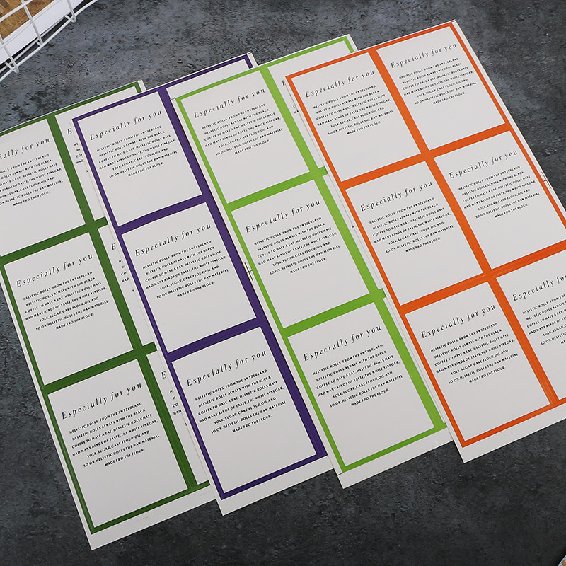 Caja de hornear decoración cuadrada etiqueta adhesiva rollo de pastel etiqueta especial papel corazón pegatina regalo sellado