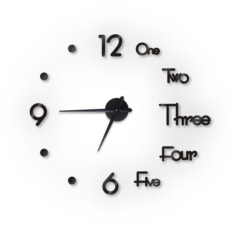Tiktok mismo Punch-libre etiqueta de la pared reloj DIY estilo europeo simple reloj mudo hogar sala de estar estudio dormitorio Reloj de pared