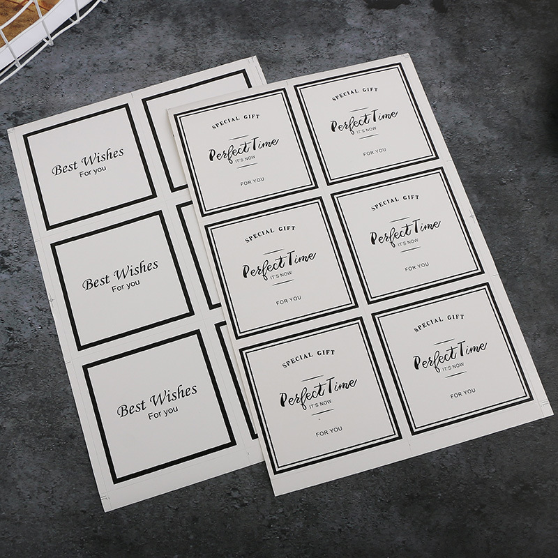 Caja de hornear decoración cuadrada etiqueta adhesiva rollo de pastel etiqueta especial papel corazón pegatina regalo sellado