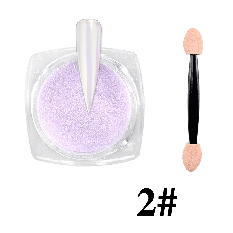 Internet celebridad nuevo arte de uñas Aurora Rosa hielo transparente desnudo espejo camaleón mágico espejo Rosa Hada Rosa uñas brillo