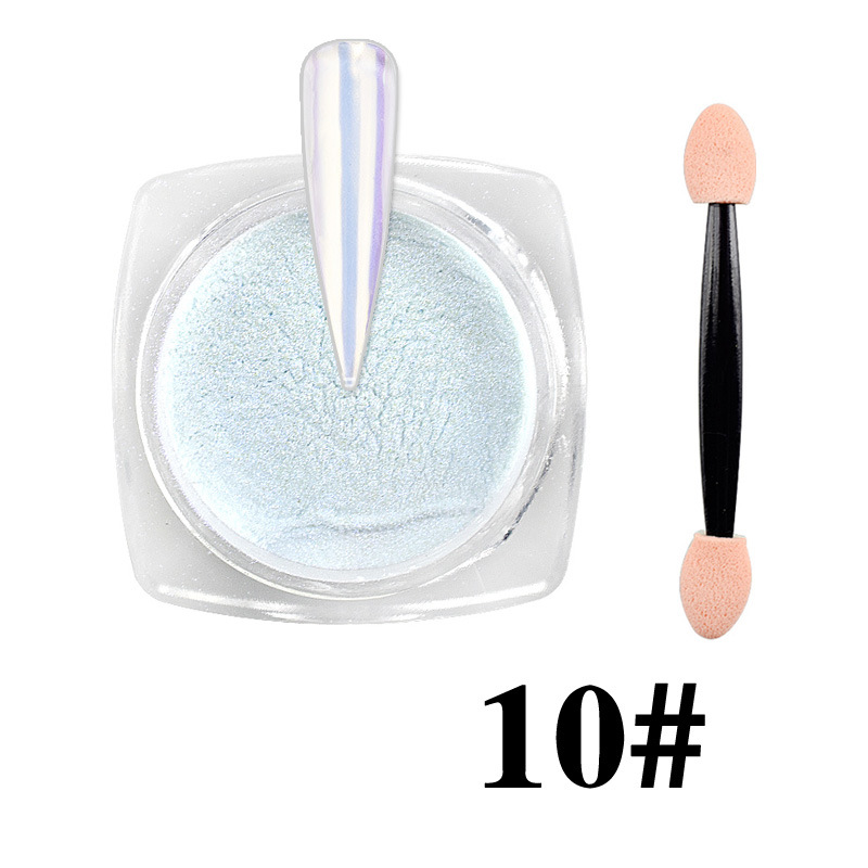 Internet celebridad nuevo arte de uñas Aurora Rosa hielo transparente desnudo espejo camaleón mágico espejo Rosa Hada Rosa uñas brillo