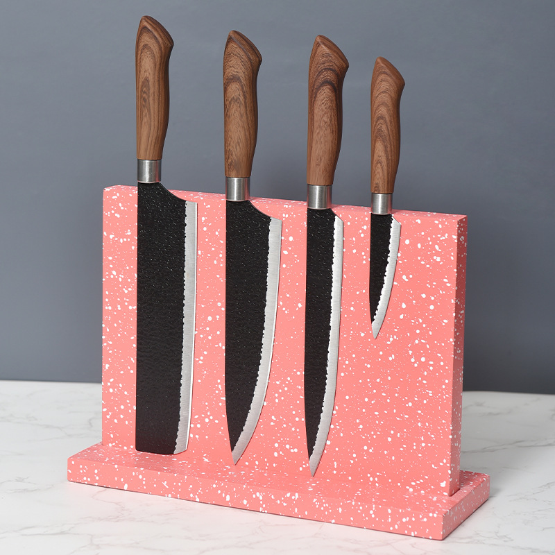 Soporte de cuchillo de cocina magnético de doble cara de bambú estante de almacenamiento de cuchillo doméstico multifuncional soporte de exhibición de cuchillo magnético