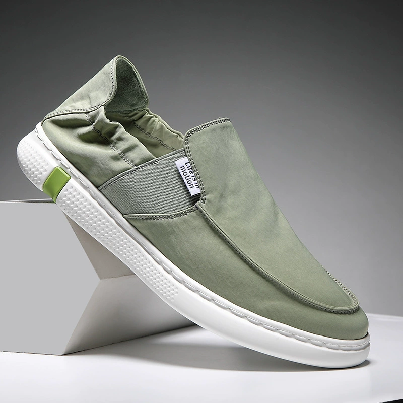 Мужская Повседневная парусиновая обувь, мужская универсальная обувь из дышащей ткани в Корейском стиле, Мужская ленивая обувь без шнуровки, новая модная обувь на весну и лето