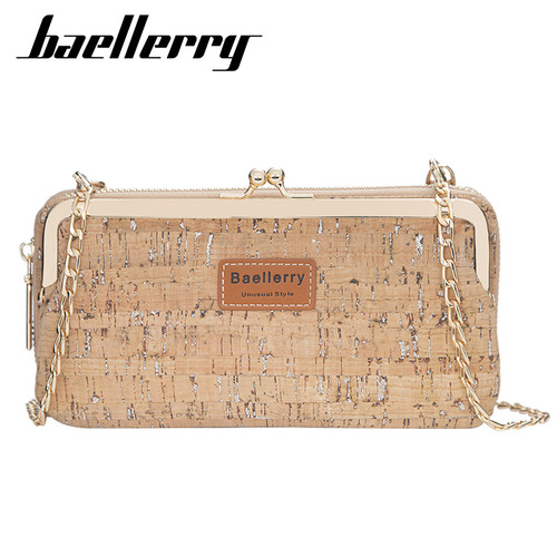 baellerry cork new style young ladies multifunctional long mobile phone bag fashion crossbody bag printed wallet