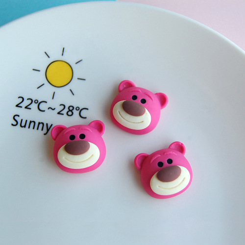 Cartoon Strawberry Bear Hole Shoes Refrigerator Magnet Resin Jewelry Accessories DIY Materials PJ136