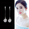 Advanced long earrings with tassels from pearl, silver 925 sample, high-quality style, french style, internet celebrity