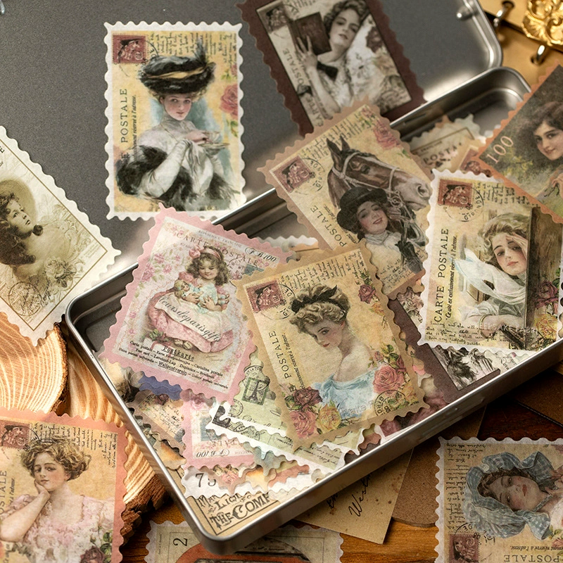 Пакет с наклейками ретро-штампы для досуга, серия Time Post Office, для блокнота/дневника, материалы для DIY, декоративные наклейки, 4 модели