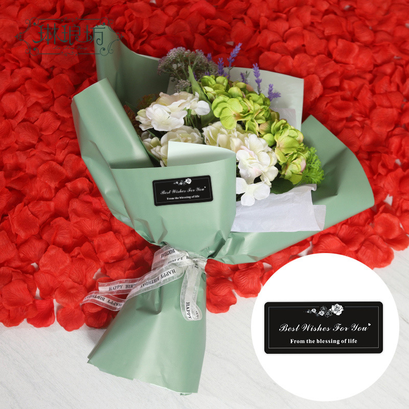 Floral adhesivo ramo decorativo material de papel flor tienda floral adhesivo directo de fábrica 50 piezas