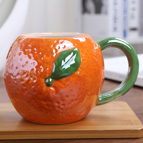 Ceramic Meng Pet Cup-Orange