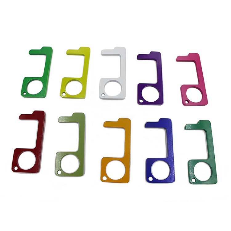 Multi-Functional Zinc Alloy Edc Door Opener, Contactless Elevator Button Presser, Metal Keychain, Multi-Function Key Accessory