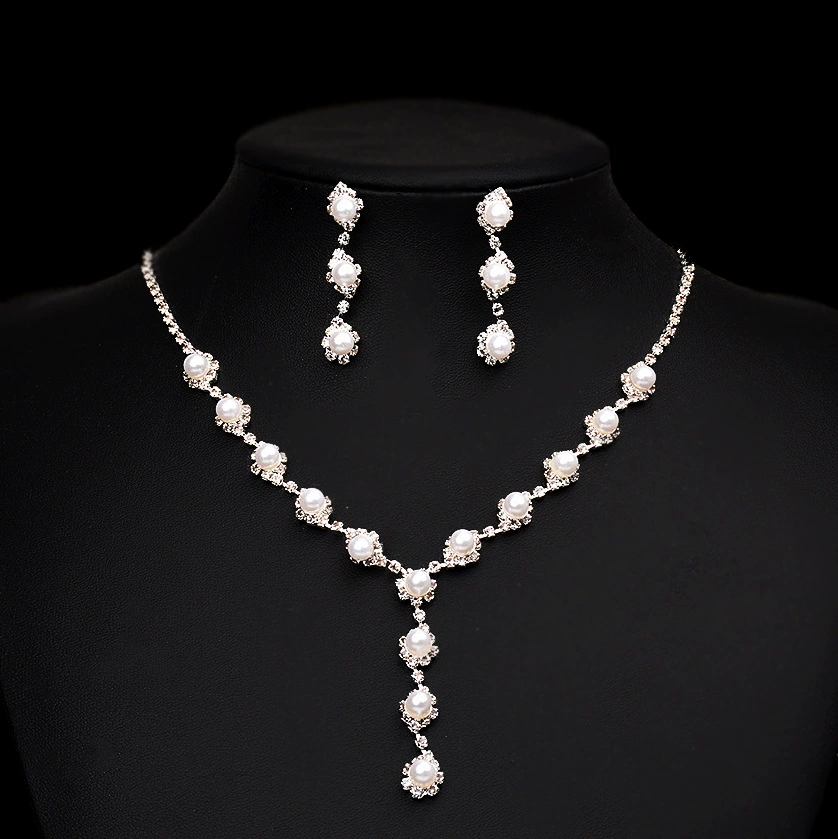 Accessories из жемчуга, ожерелье, цепочка, набор, универсальные серьги для невесты, для импорта, европейский стиль, оптом